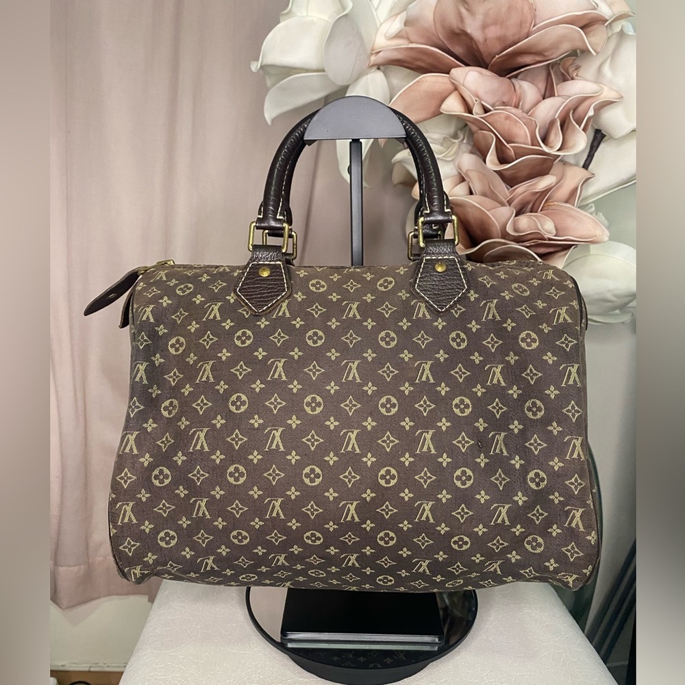 🍂LOUIS VUITTON Brown Monogram Mini Lin Speedy 30 Handbag🍂
